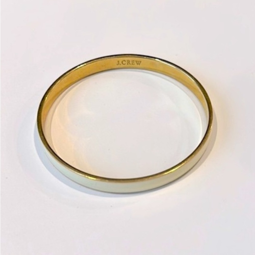 J. Crew Bangle Bracelet Good-tone & Off-white Enamel